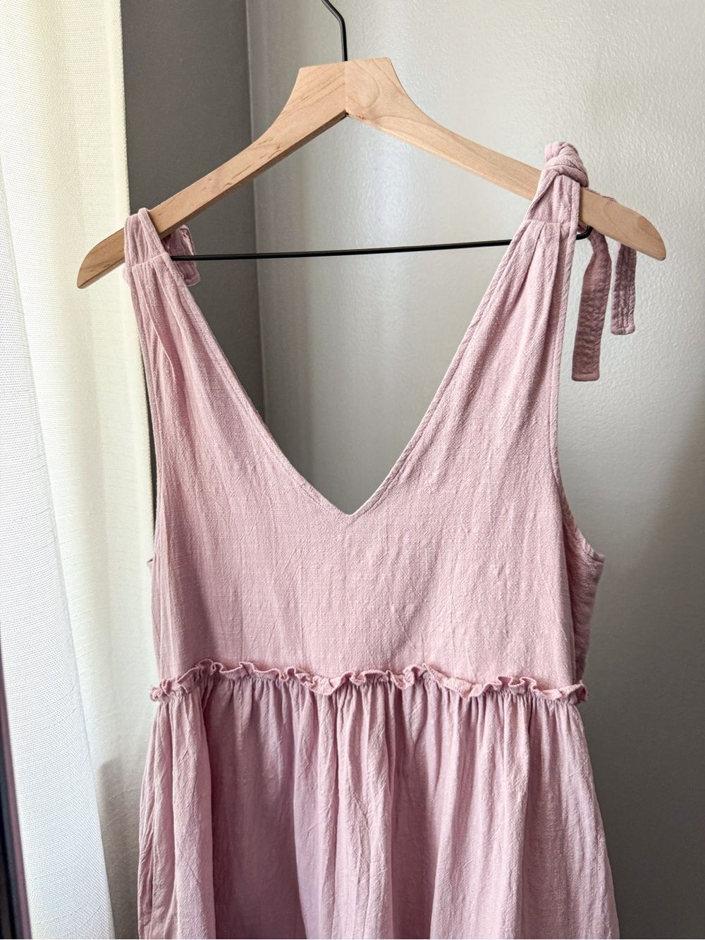 Petal & Pup Pink Tie Strap Tiered Shift Dress Size 6 - Picture 7 of 8